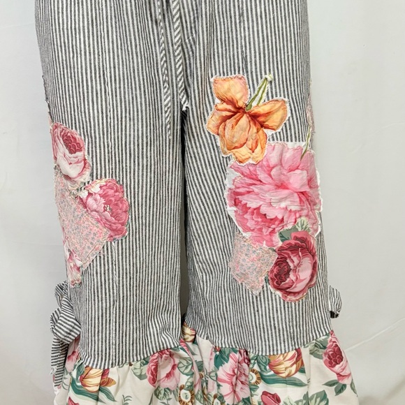 Vtg Bloomers Shabby Boho Lace Cotton One Size Adj Waist Double Ruffled Pantaloon - Picture 11 of 12